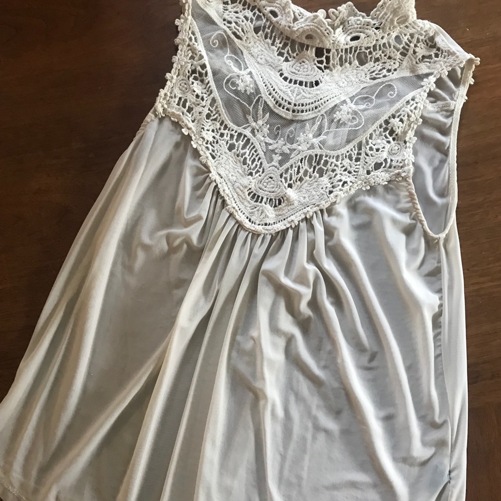 High neck sheer top